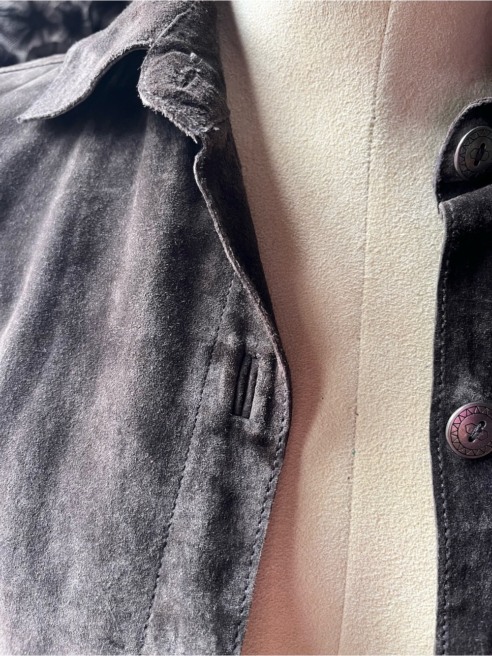 Chico’s Leather Shirt Shacket Size 1